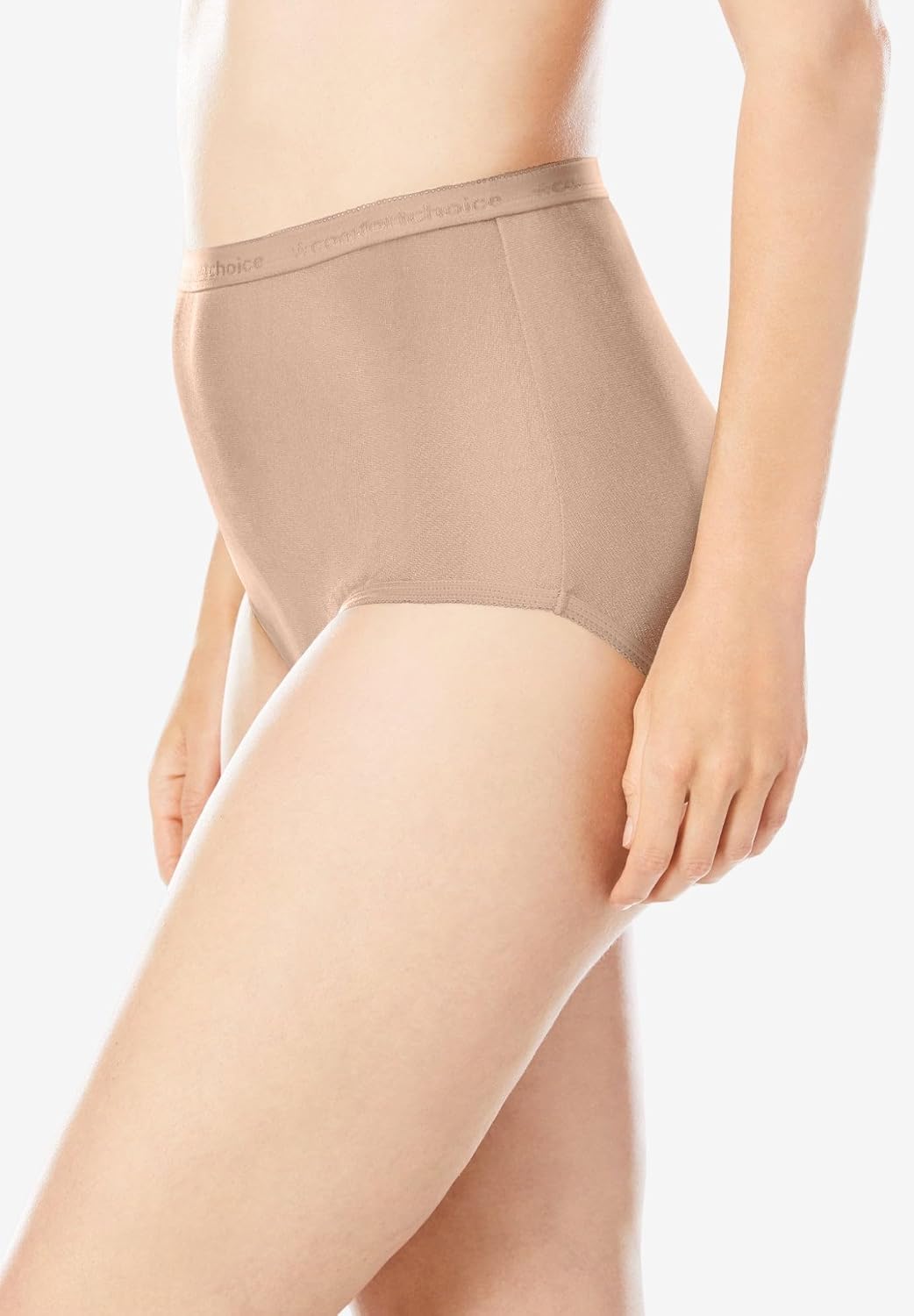 Comfort Choice Plus Size 5-Pack Classic Silky Nylon Brief