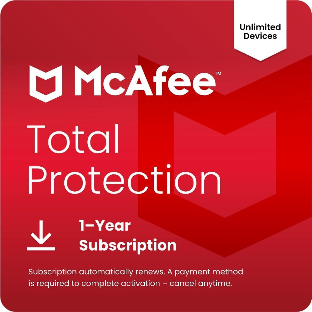 McAfee Total Protection 2026 Antivirus Software, 10+ Devices | Auto-Renews