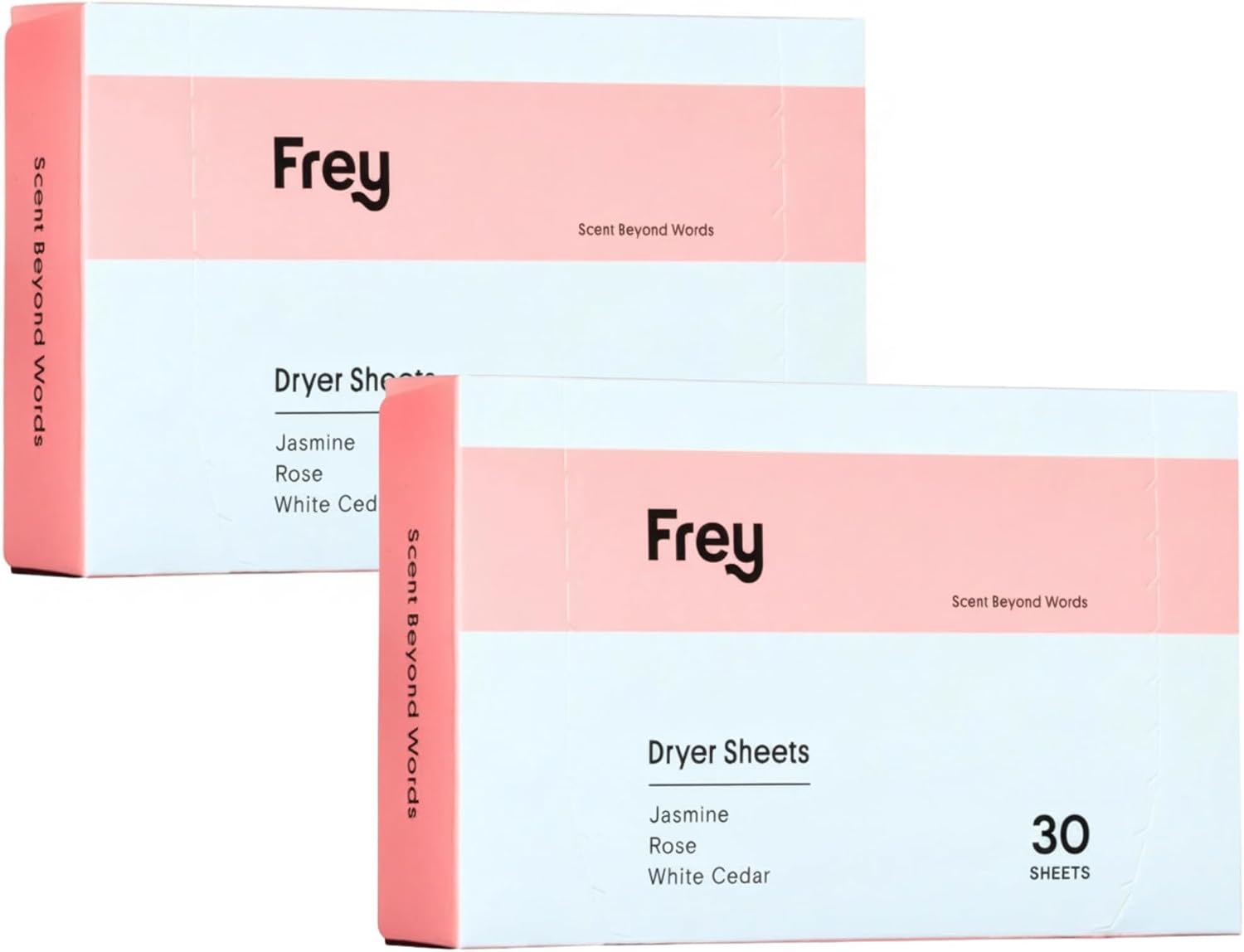 FREY Naturally Scented Dryer Sheets, 2-Pack, Jasmine Meadow