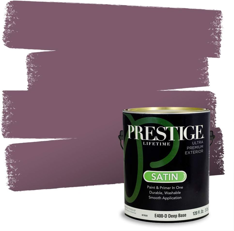PRESTIGE Paints Exterior Paint and Primer In One, 1-Gallon, Satin, Comparable Match of Sherwin Williams* Ash Violet*
