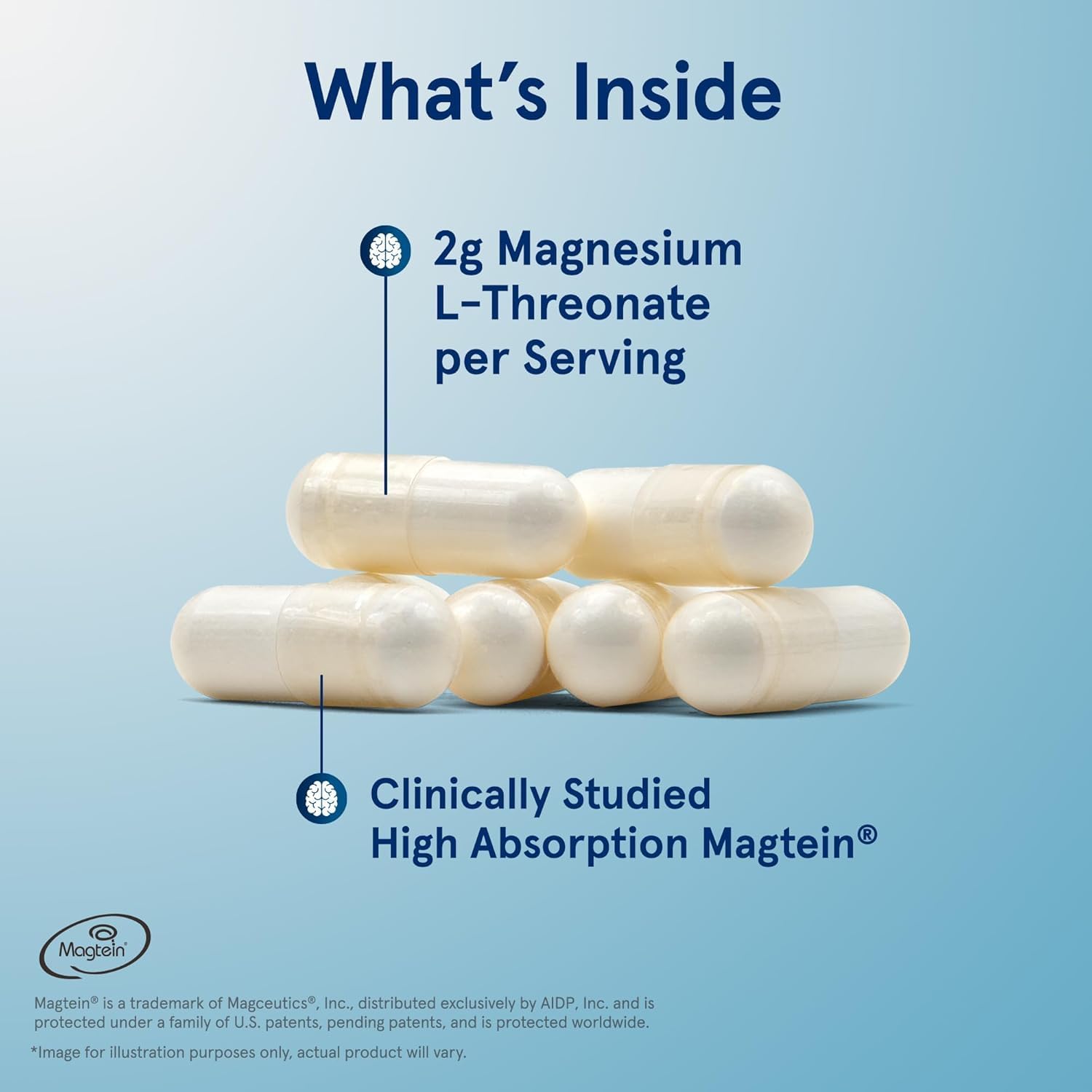 Jarrow MagMind Magtein Magnesium L-Threonate, 90 Capsules | Magnesium Supplement, Brain Supplements For Memory Support, Veggie Capsules, 30 Day Supply