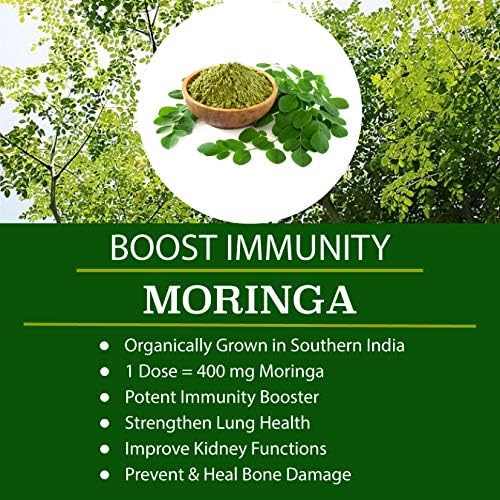 FOLONA Organic Super Greens Capsules with Ashwagandha, Spirulina & Moringa