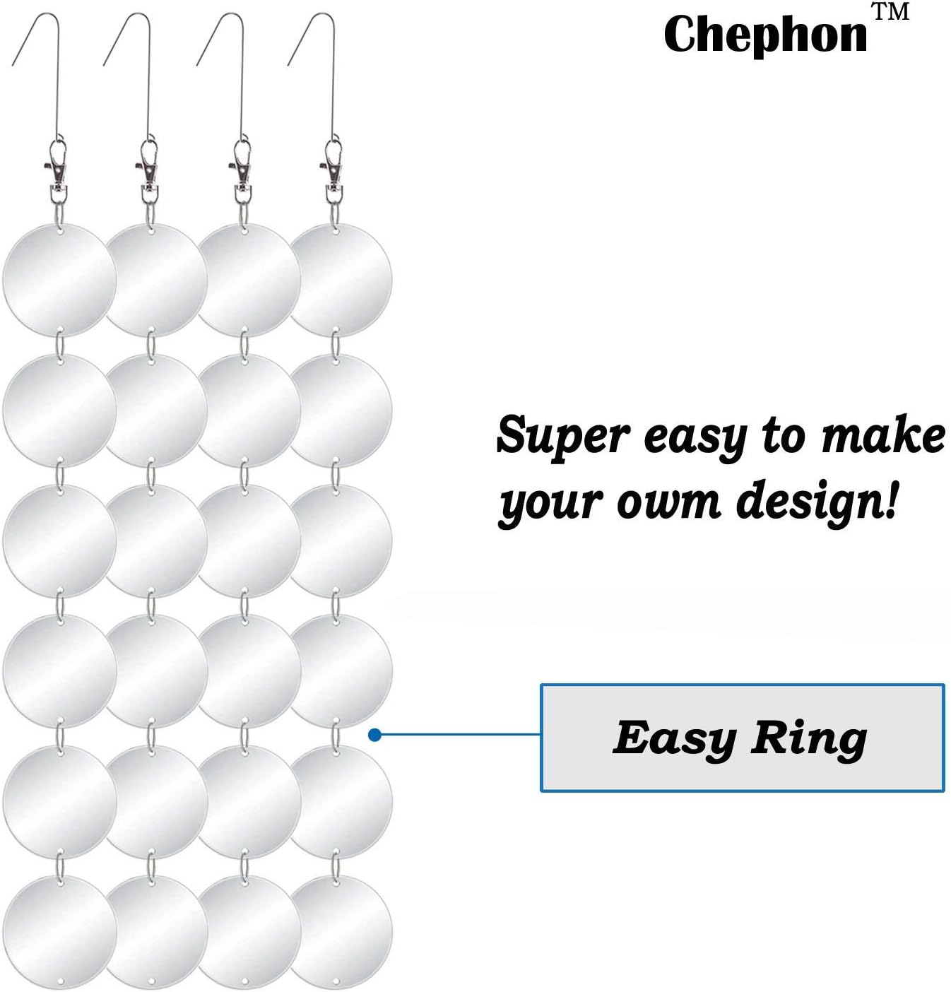 Chephon Upgraded Bird Scare Discs Set - Large 24 Discs - Highly Reflective Double-Sided Bird Reflectors Scare Devices - Better to Keep Most Birds