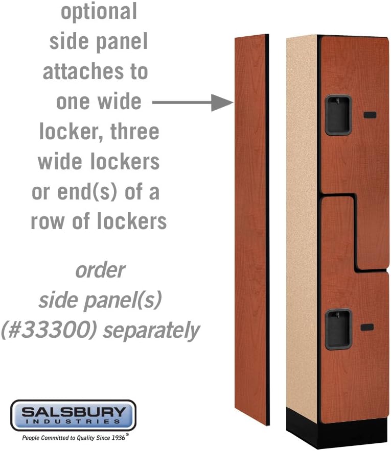 Salsbury Industries Double Tier 'S' Style Designer Wood Locker, Mahogany, 5' 3" x 15"