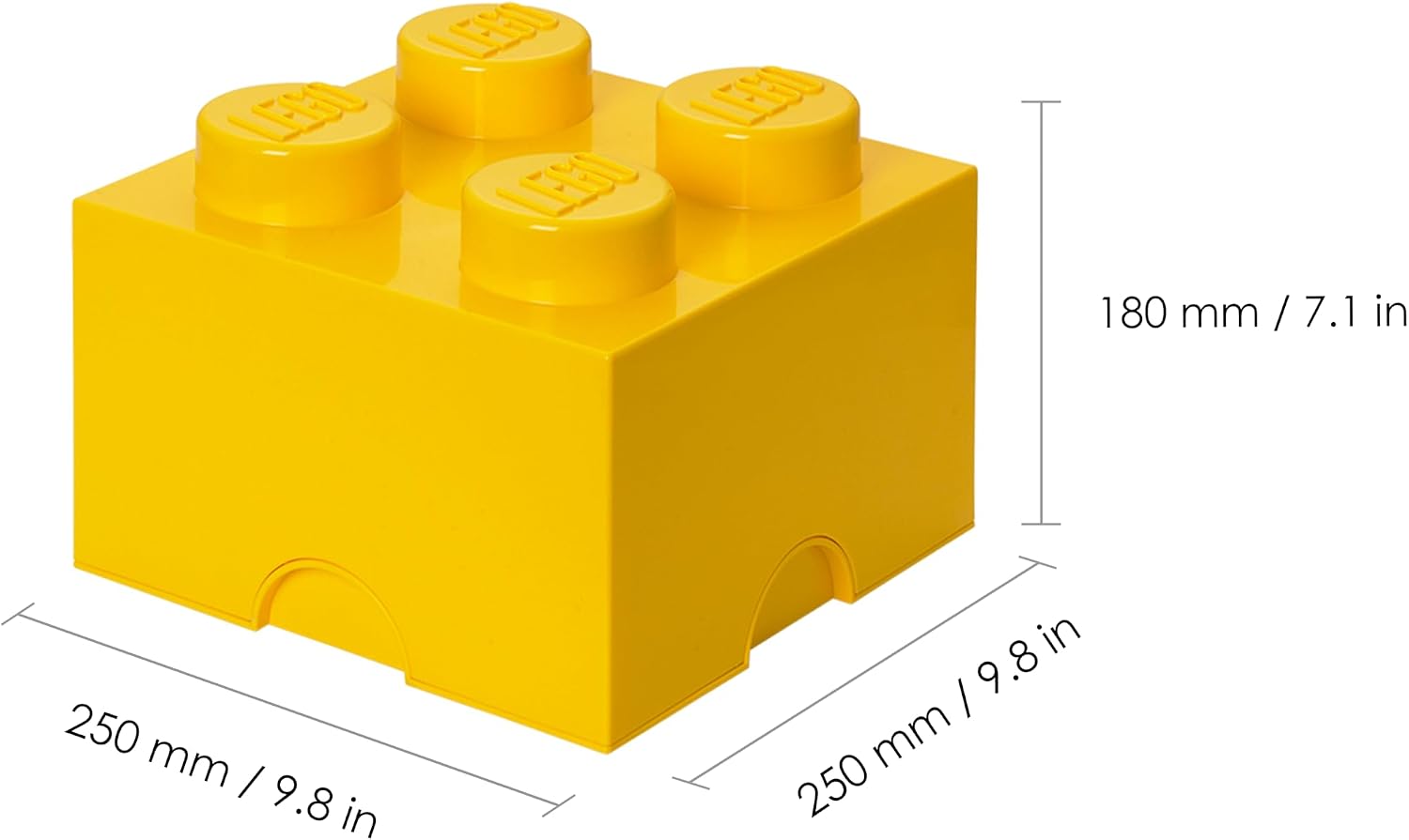 Room Copenhagen LEGO Storage Brick Drawer 4, 9-3/4 x 9-3/4 x 7-1/8 Inches, Bright Yellow (4003) | Stackable Storage Box Storage with Lid Toy Organization Home Decor Office Kids Room