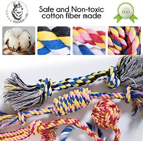 Pets&Goods Dog Rope Chew Toys – 5-Pack Durable Cotton Tug Toys for Puppies & Small/Medium Dogs – Dental Cleaning, Teething Relief