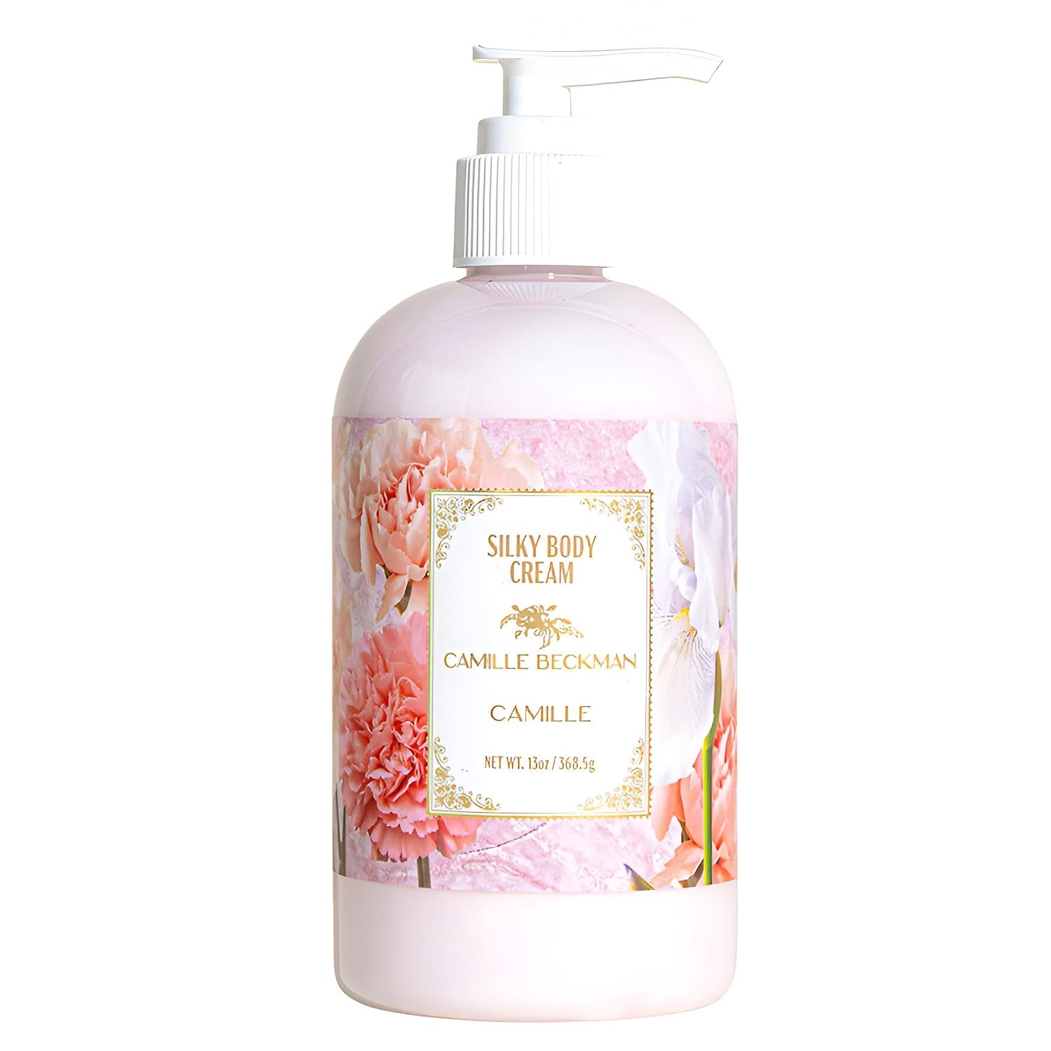 Camille Beckman English Lavender Silky Body Cream, Moisturizer, 13 oz | Sweet almond oil, glycerin, aloe & vitamin E; non-greasy vegan formula; fresh lavender scent; for all skin types; USA made