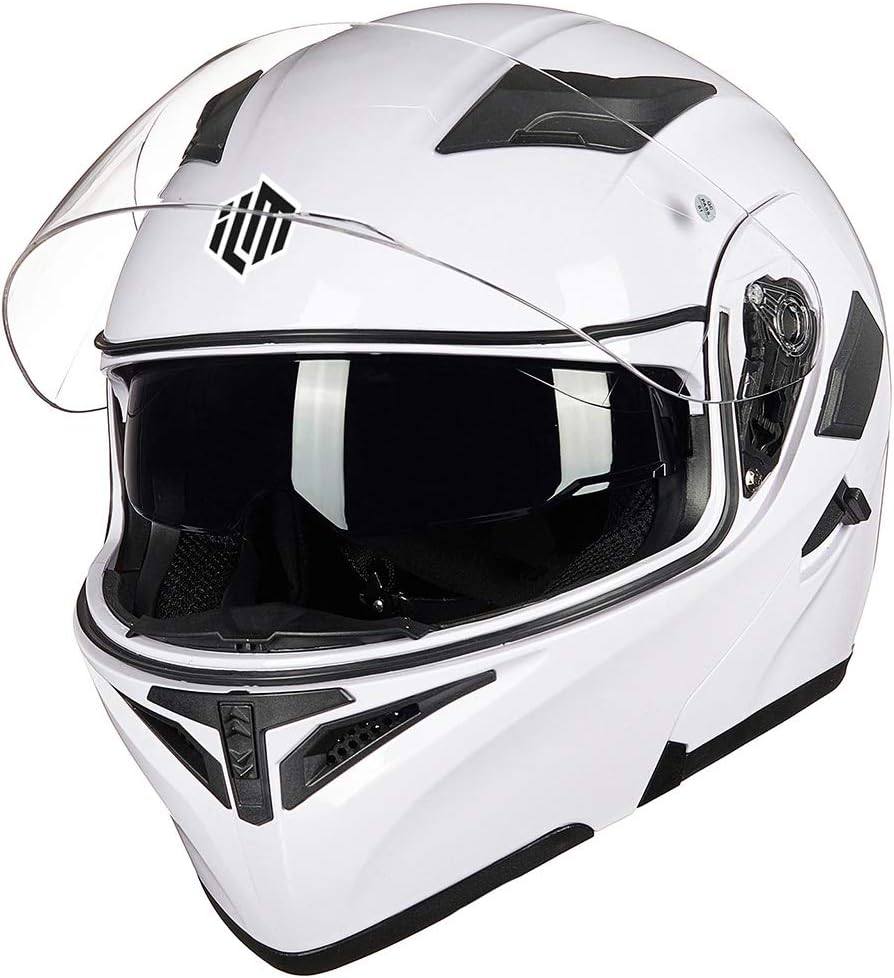 ILM Motorcycle Dual Visor Flip up Modular Full Face Helmet DOT Model 902/902L