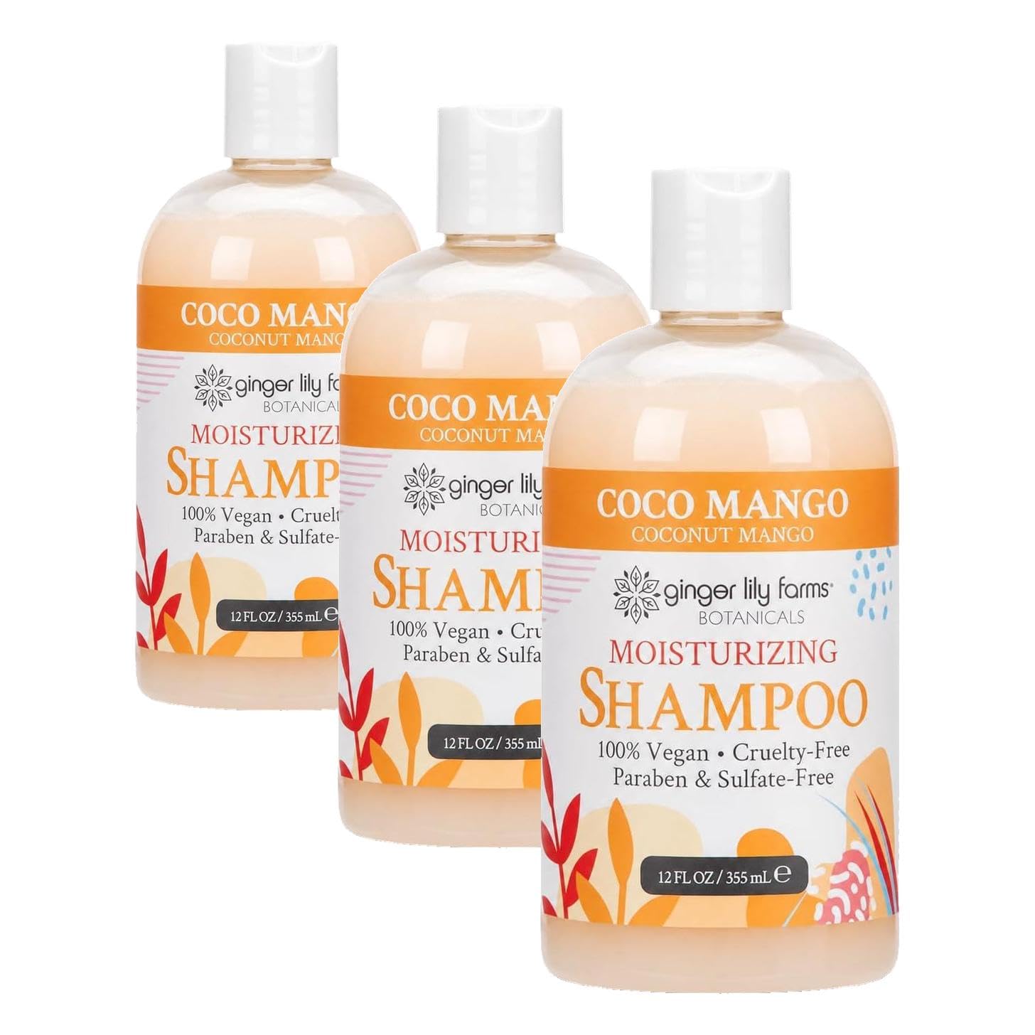 Ginger Lily Farms Botanicals Moisturizing Shampoo for All Hair Types, Coco Mango, 100% Vegan & Cruelty-Free, Coconut Mango Scent, 1 Gallon (128 fl oz) Refill | for Hands, Body & Hair, Moisturizing Wash, Salon Wash, Spa Cleanser, Salon & Spa Essentials, M…