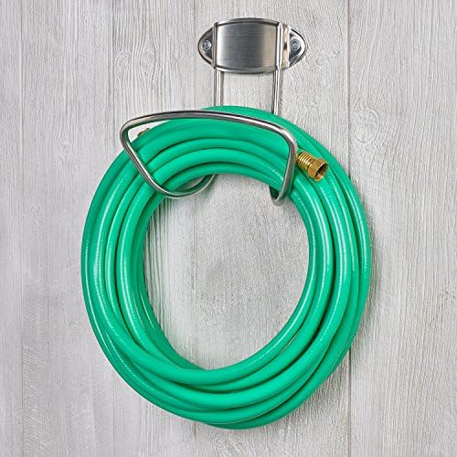 Liberty Garden 681 Hose Hanger, Holds 125-Feet of 5/8-Inch Hose - Stainless Steel