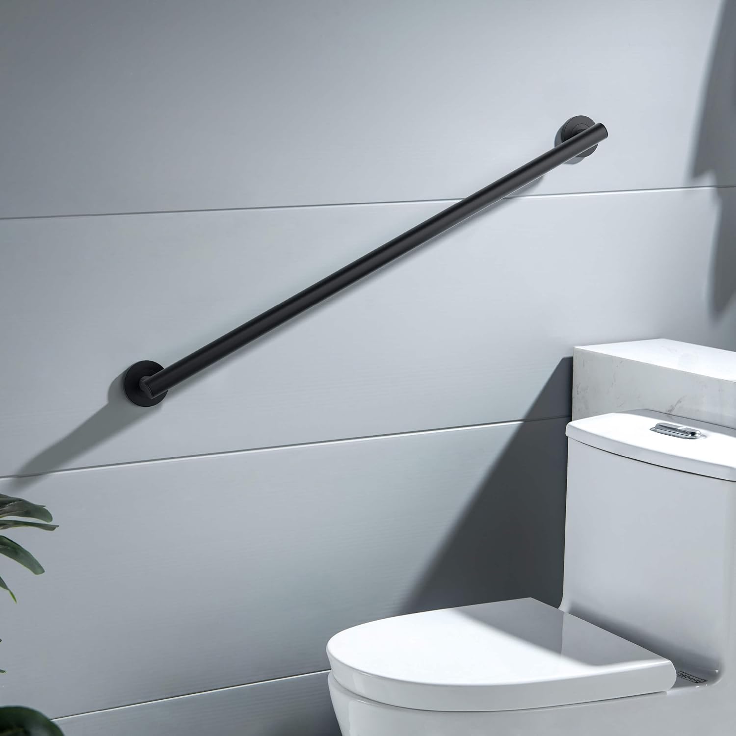 36 Inch Stainless Steel Bathroom Safety Grab Bar | Straight Shaped Grab Bar for Bathtubs and Showers, Shower Safety Grab Bars for Seniors, Wall Mounted Anti-Slip Support (Brushed Nickel, KGB1136)