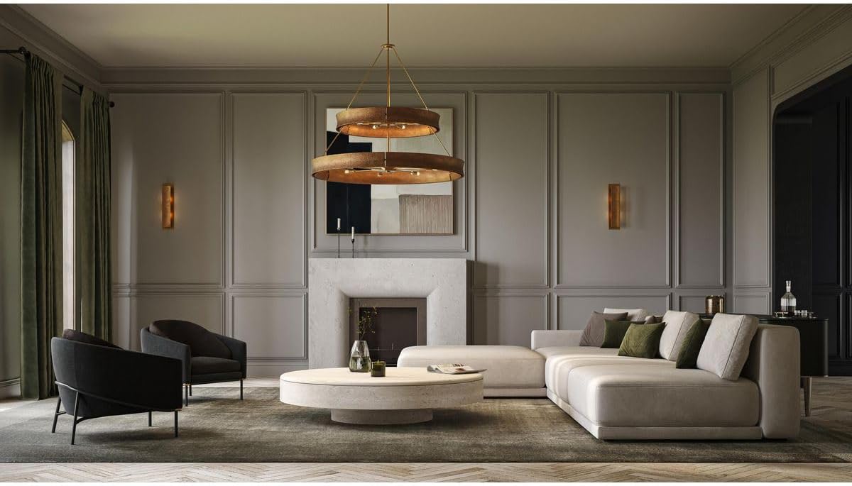 Progress Lighting Lusail 48 in. 13-Light Modern Organic Soft Gold Chandelier with Foundry Gold