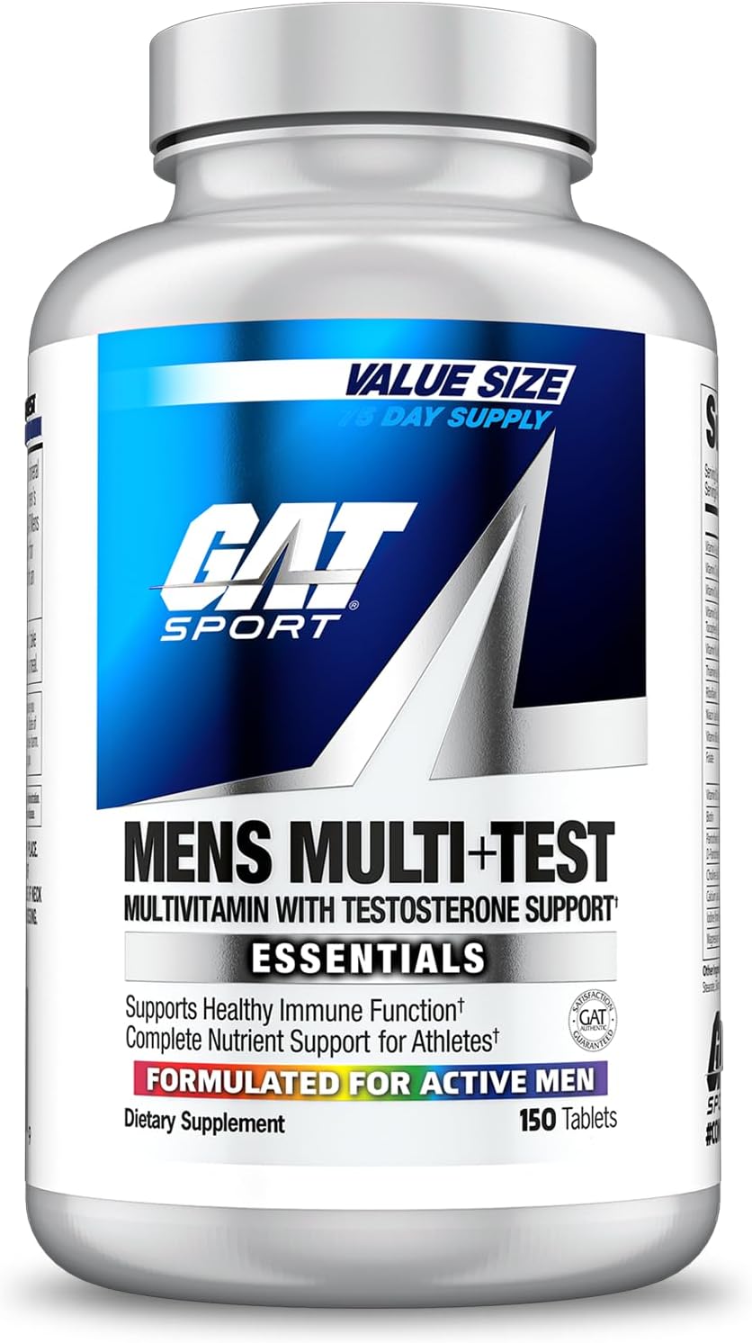 GAT SPORT Men's Multi Plus Test, 150 Tablets (75 Servings) | Men's Multivitamin with Tribulus, Vitamin B12, Zinc, ALA for Testosterone Support