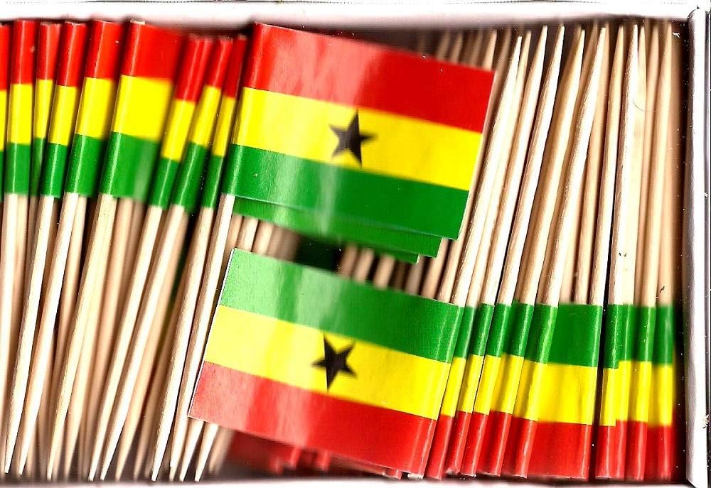 One Box of 100 Nicaragua Toothpick Flags, 100 Small Mini International Flag Cupcake Toothpicks or Cocktail Picks