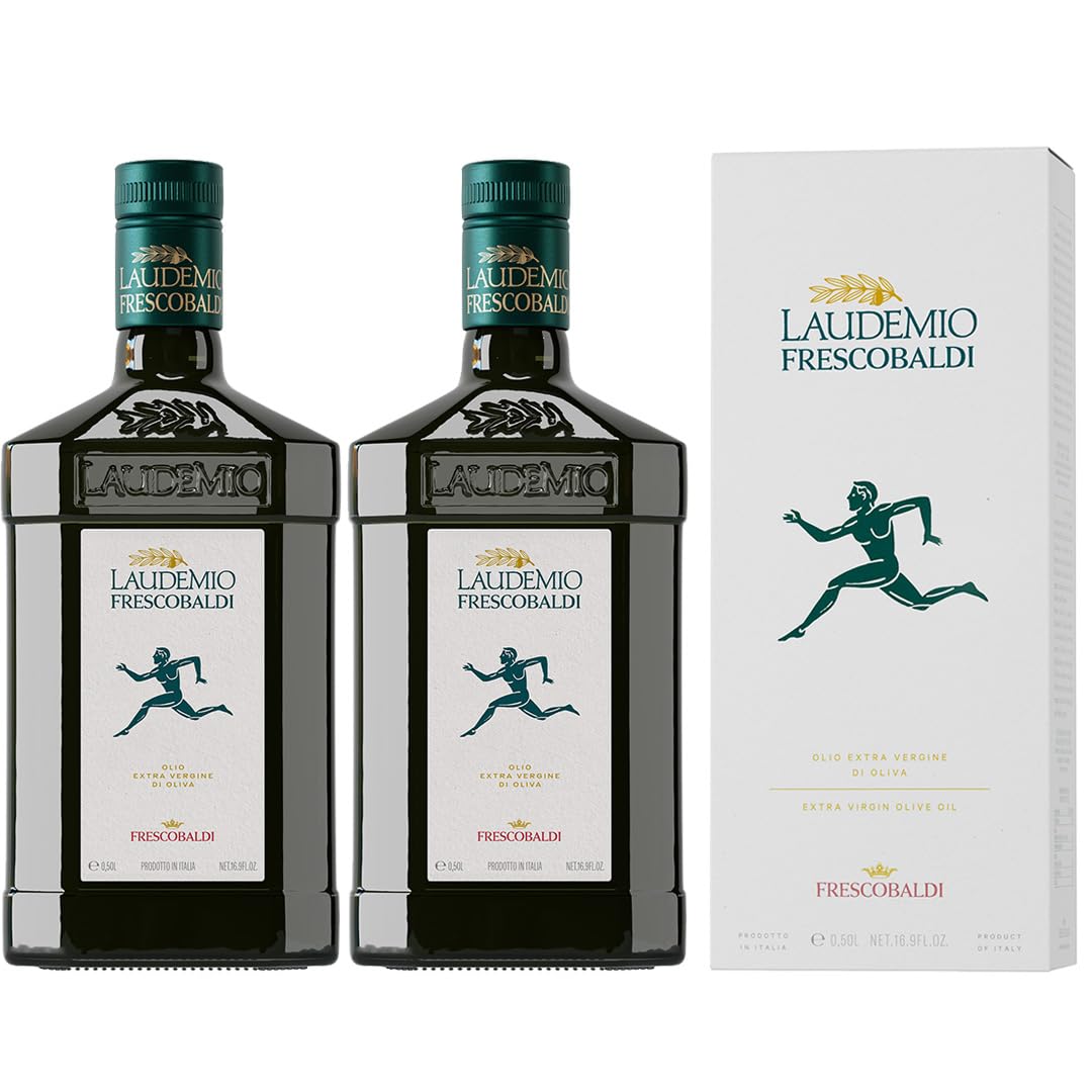 FRESCOBALDI Laudemio Extra Virgin Olive Oil, 16.9 FL Oz, 500ml, Premium, Award Winning Product of Tuscany, Italy, Fruity & Peppery Flavor, Smooth & Robust Low Acidity, Rich in Polyphenols | High Polyphenol Olive Oil | Cold Pressed hours after harvest | A…