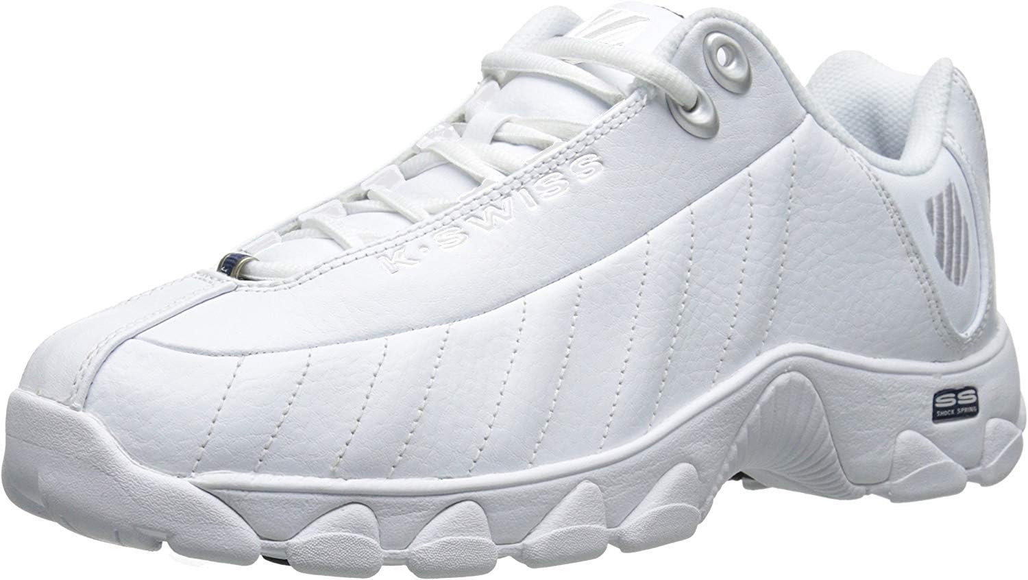 K-Swiss Men's ST329 CMF Sneaker, Wide Tennis Walking Shoes Leather Upper | Court Inspired, Tennis Heritage, Comfort Soft Cushioning, Arch Support, Wide Feet Fit, Chunky Silhouette, Classic Style.