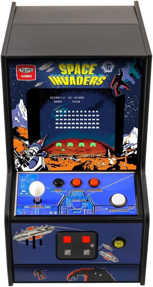 My Arcade Micro Player Mini Arcade Machine: Galaga Video Game, Fully Playable, 6.75 Inch Collectible, Color Display, Speaker, Volume Buttons, Headphone Jack - Electronic Games