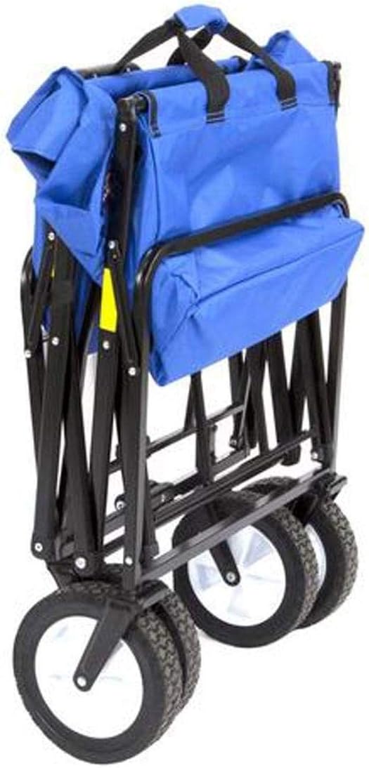 Mac Sports Heavy Duty Steel Frame Collapsible Folding 150 Pound Capacity Outdoor Camping Garden Utility Wagon Yard Cart, Red