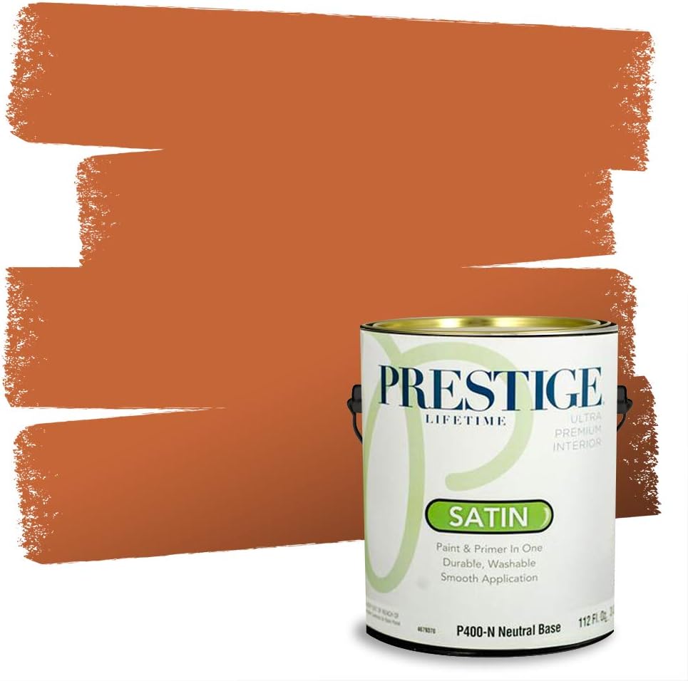 PRESTIGE Paints Exterior Paint and Primer In One, 1-Gallon, Semi-Gloss, Comparable Match of Sherwin Williams* Captivating Cream*
