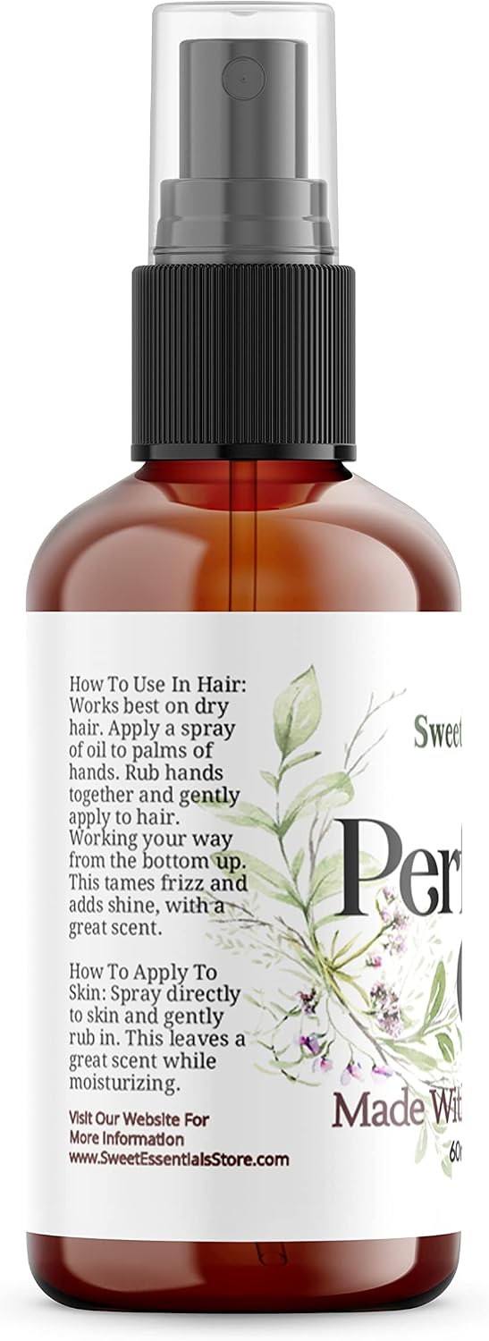 Sweet Essentials EGYPTIAN MUSK Perfume Oil, Made with Organic Oils, 2oz, Spray on Perfume Hair & Body Oil - Alcohol, Silicone & Preservative Free