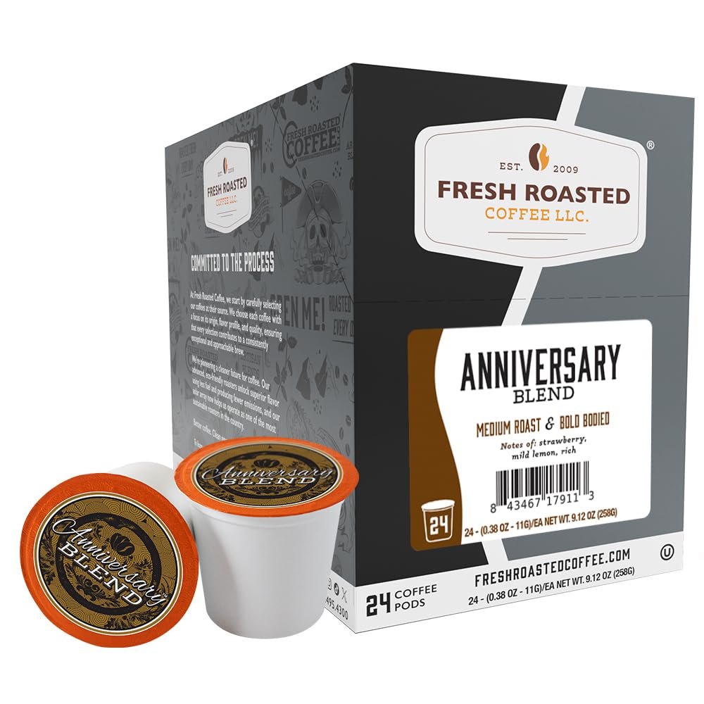 Fresh Roasted Coffee, Organic Colombian K-Cup Pods for Keurig Brewers, Medium Roast, USDA Organic, Kosher, 24 Count (Pack of 3)