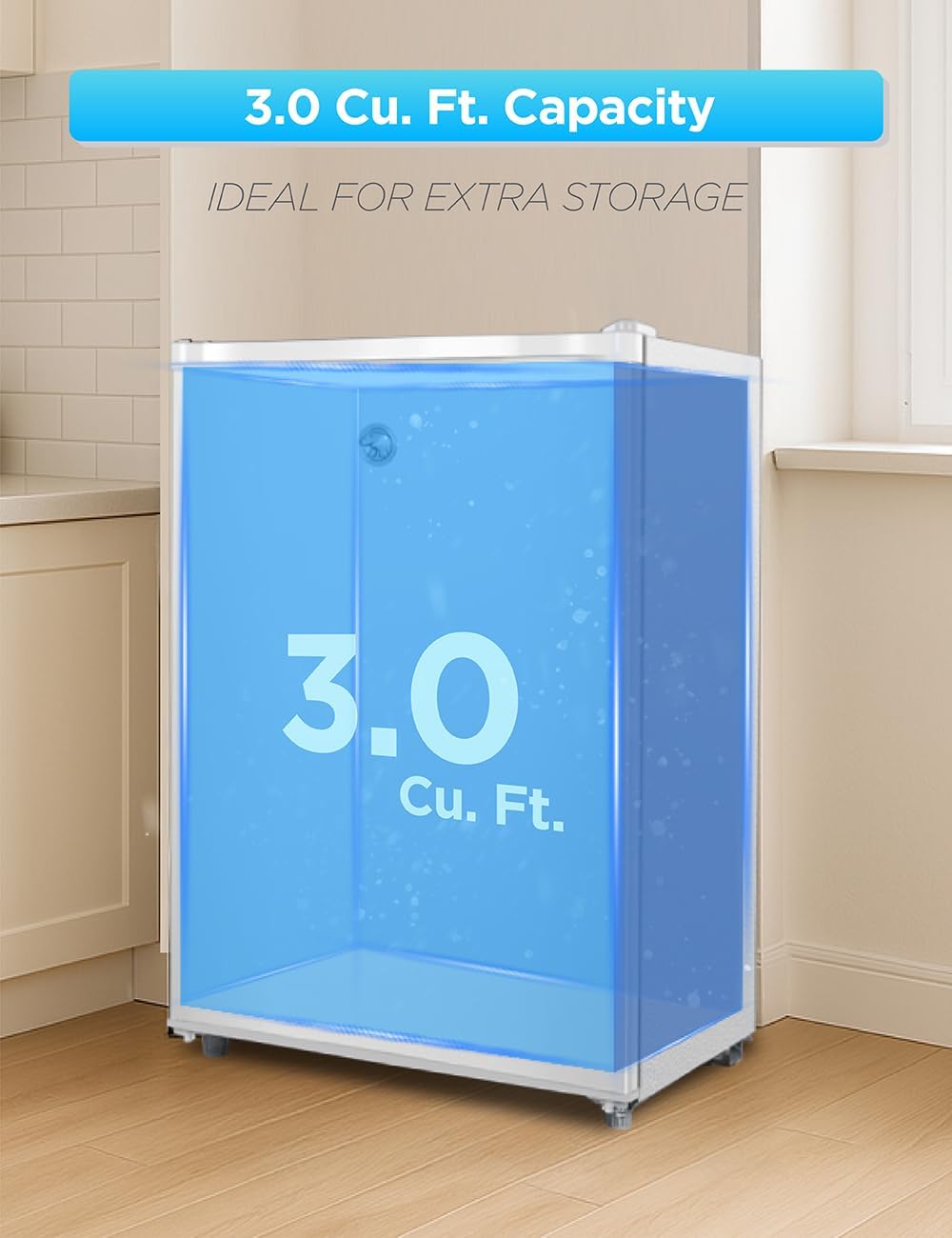 Commercial Cool Upright Freezer, Stand Up Freezer 5 Cu Ft with Reversible Door, White