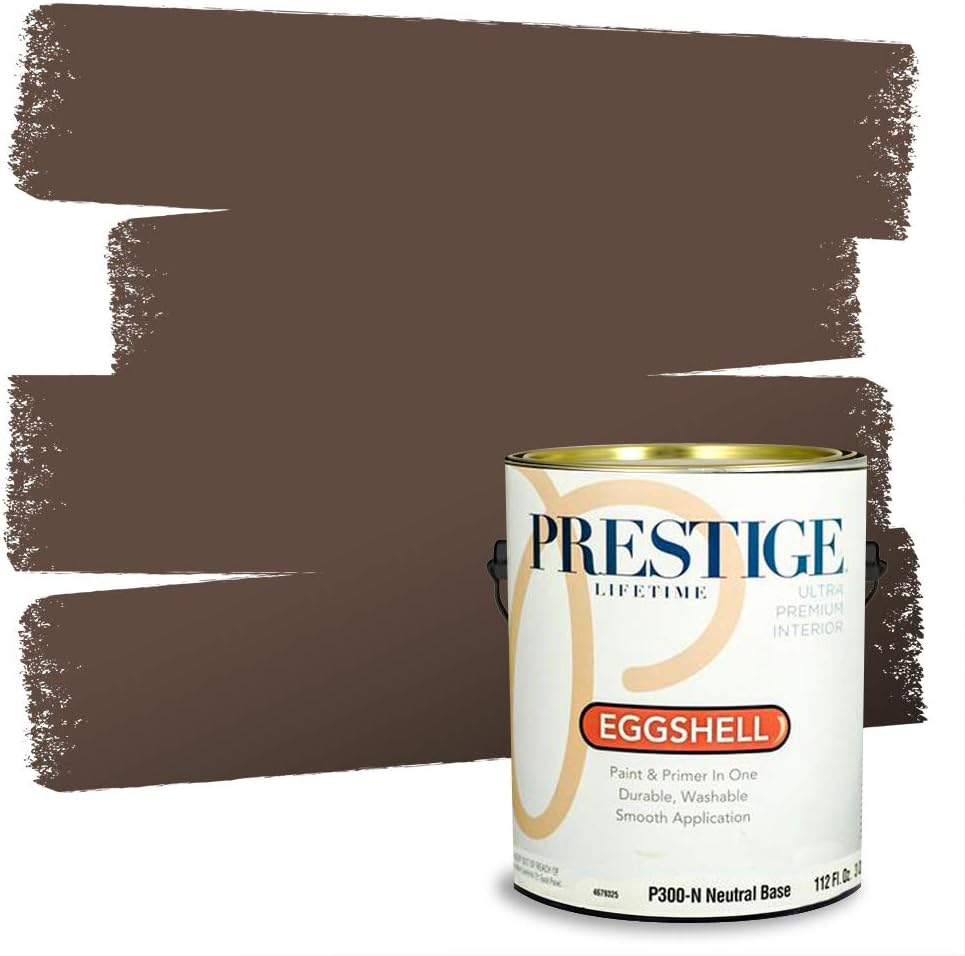PRESTIGE Paints Exterior Paint and Primer In One, 1-Gallon, Flat, Comparable Match of Sherwin Williams* Sable*