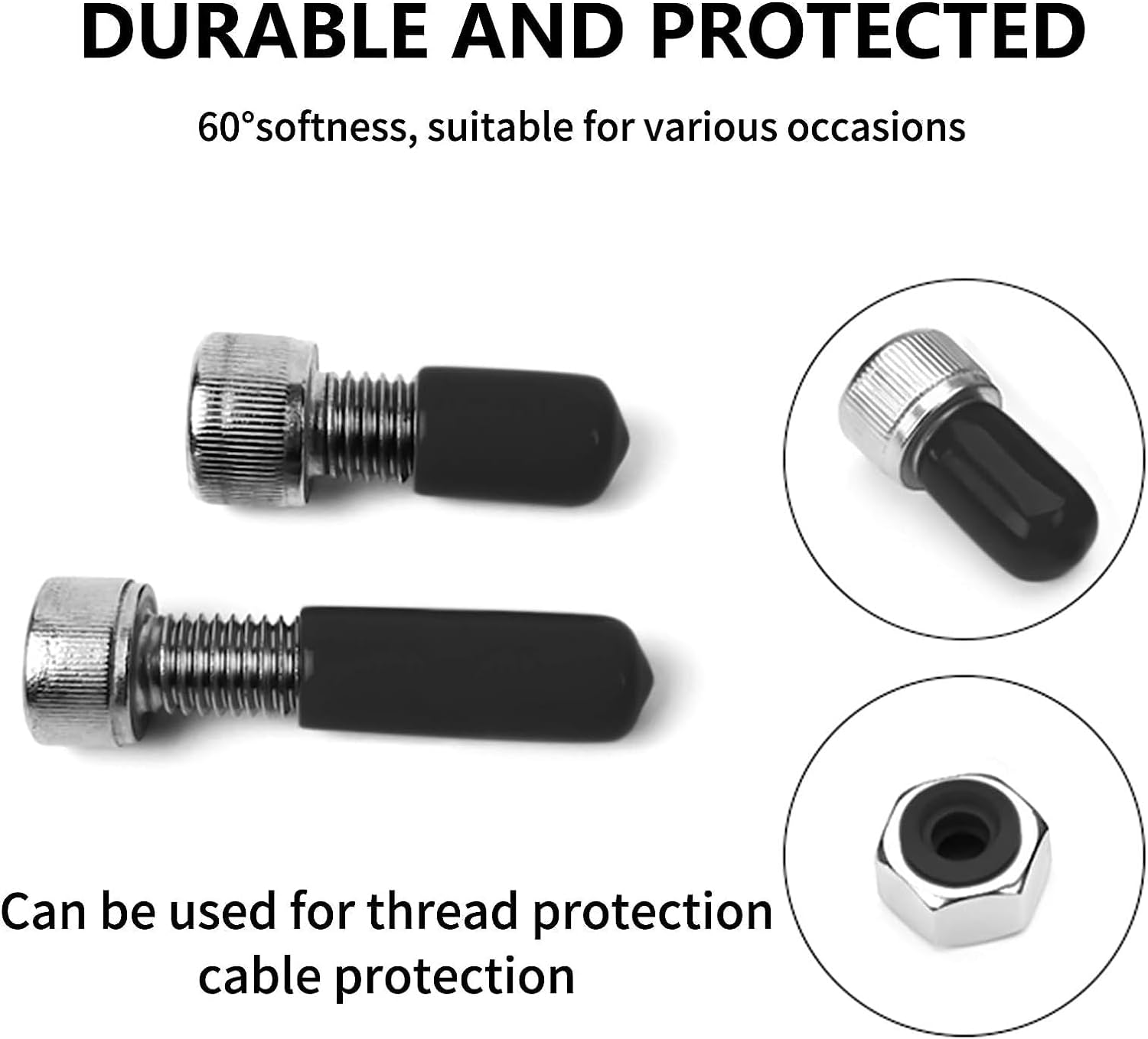 Bonsicoky 12Pcs Round Rubber End Caps 5/8" (16mm) ID, Black