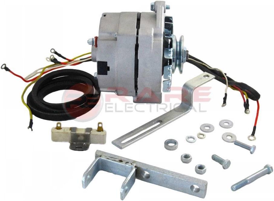 RAREELECTRICAL New Alternator Conversion Kit Compatible With Ford Naa | Golden Jubilee 501 641 651 681 701 841 851 881 901 Tractor 12V 75A One-Wire