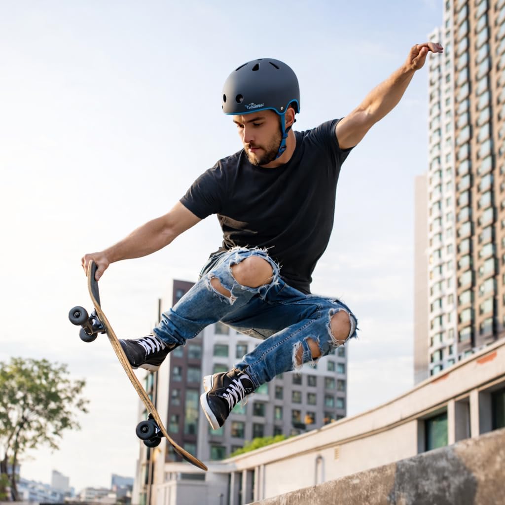 Skateboard Helmet,BMX Bike Multi-Sport Helmet for Youth,Men Women