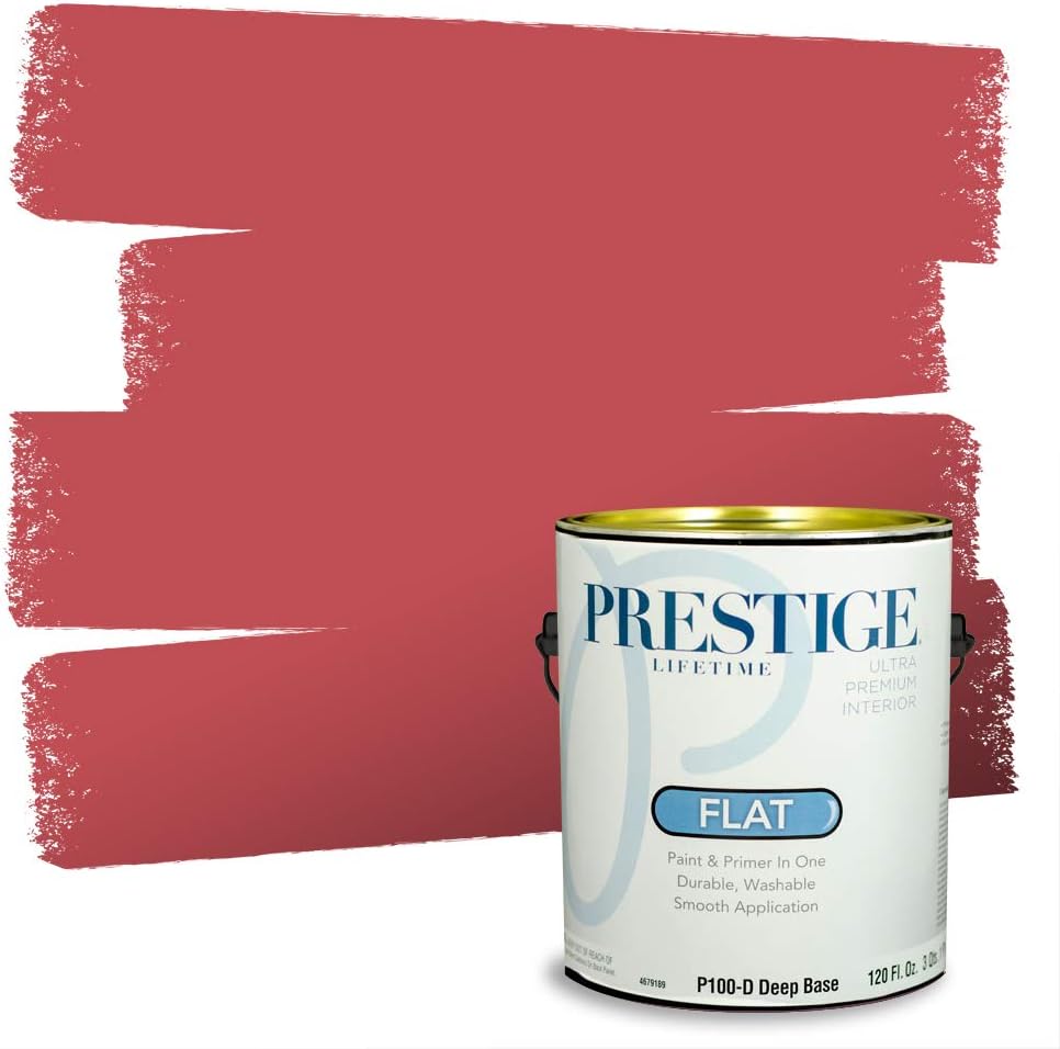 PRESTIGE Paints Exterior Paint and Primer In One, 1-Gallon, Satin, Comparable Match of Sherwin Williams* Grenadine*