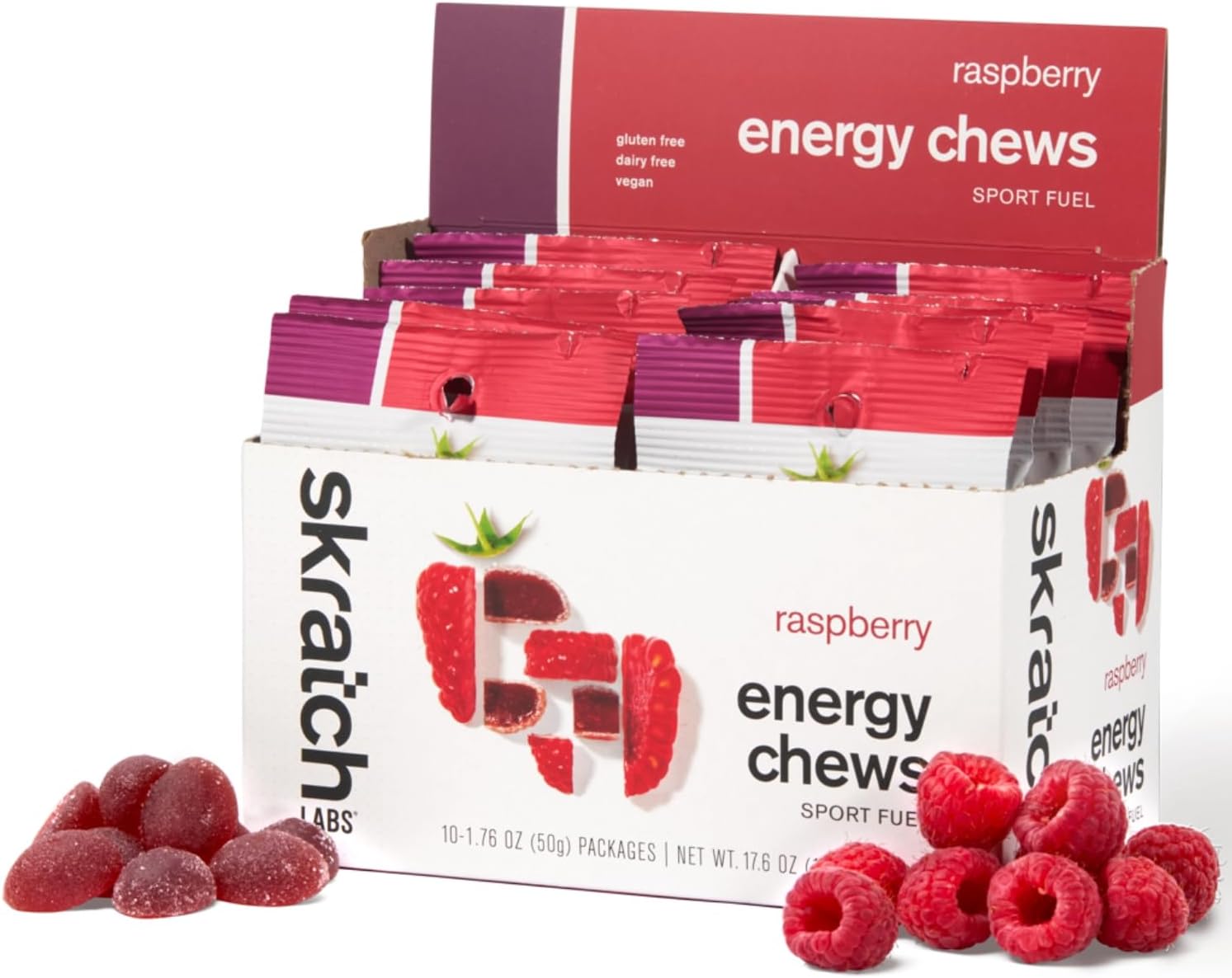 Skratch Labs Energy Chews, Caffeinated Sour Cherry, 10 Pack