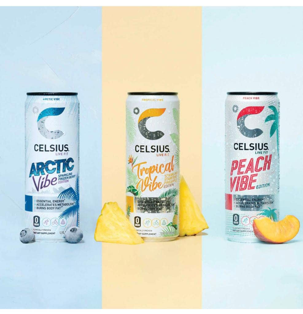 CELSIUS Sparkling Orange, Sugar Free Energy Drink, 12 Fl Oz (Pack of 4)
