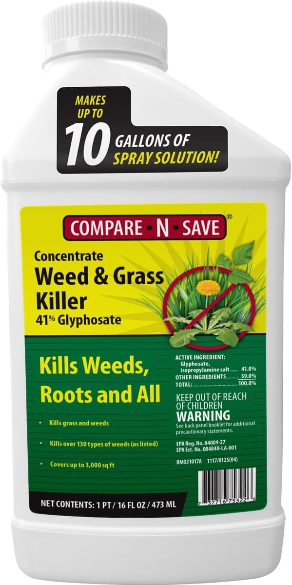 Compare-N-Save Glyphosate Concentrate Grass & Weed Killer Herbicide, 16-ounce