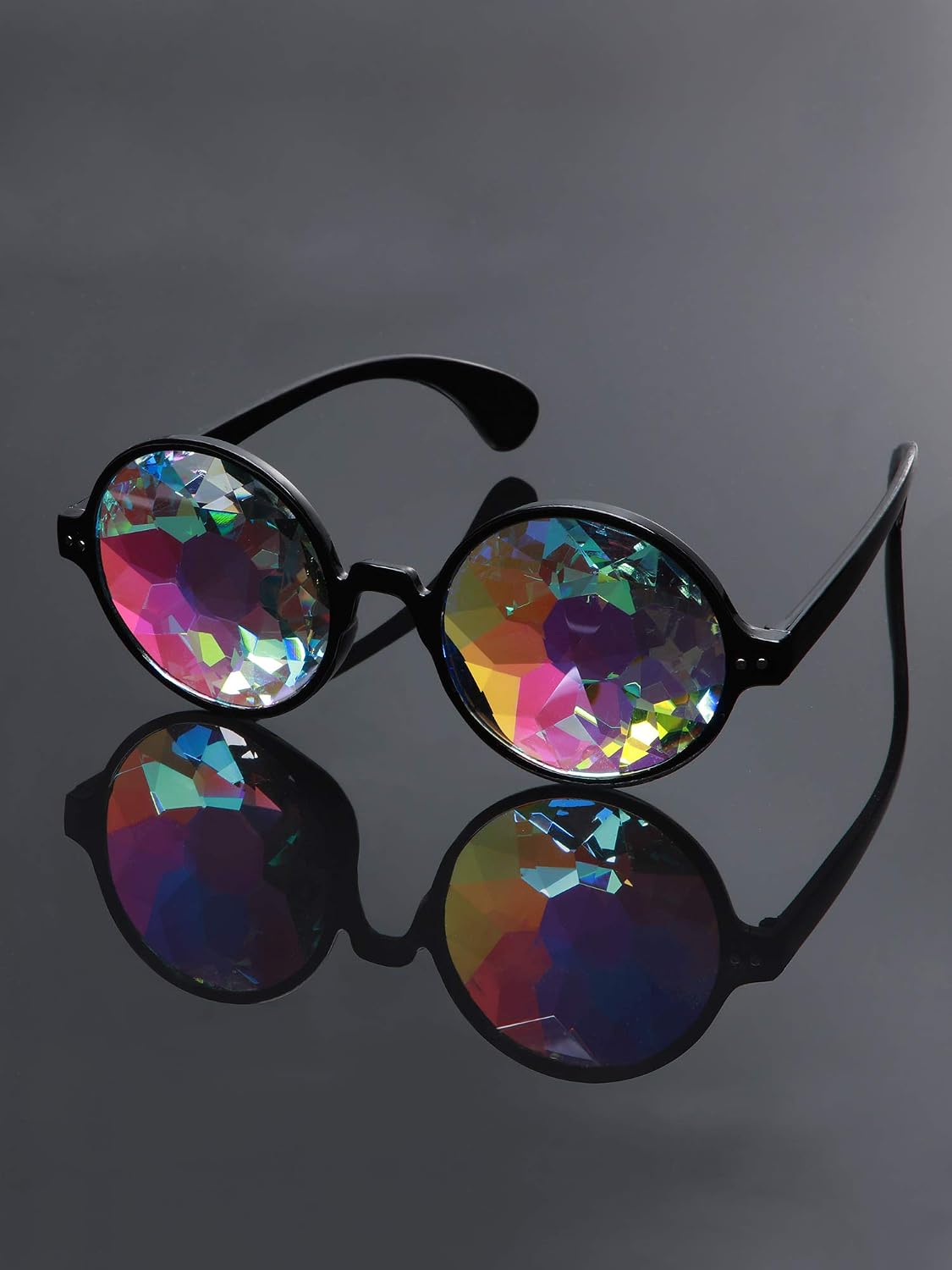Yaomiao 3 Pieces Kaleidoscope Rave Glasses Goggles Kaleidoscope Sunglasses Diffraction Glasses Prism Rainbow Sunglasses