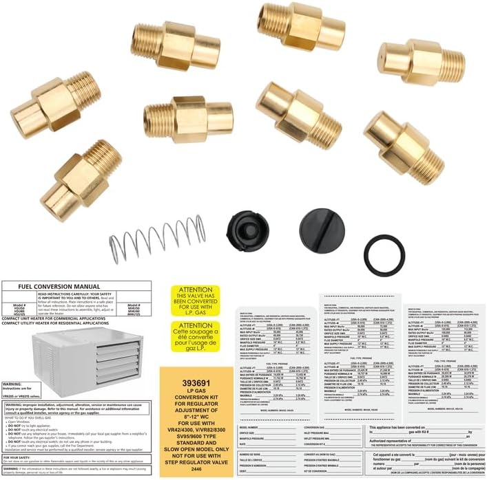 F260163 Fuel Conversion Kit Parts Compatible with Mr. Heater Big Maxx Heater | MHU50 MHU80 Unit Heaters, Converts Unit Heater from NG to LP Propane