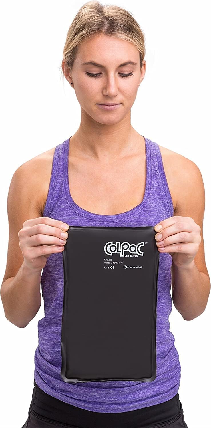 Chattanooga ColPac - Reusable Gel Ice Pack - Black Polyurethane - Standard - 10 in x 13.5 in - Cold Therapy - Knee, Arm, Elbow, Shoulder, Back - Aches, Swelling, Bruises, Sprains, Inflammation