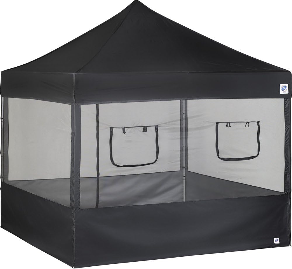 E-Z UP Food Booth Sidewall Kit, Set of 4, Fits 10' x 10' Straight Leg Canopy (Canopy/Shelter NOT Included), Includes 2 Roll-Up Serving Windows