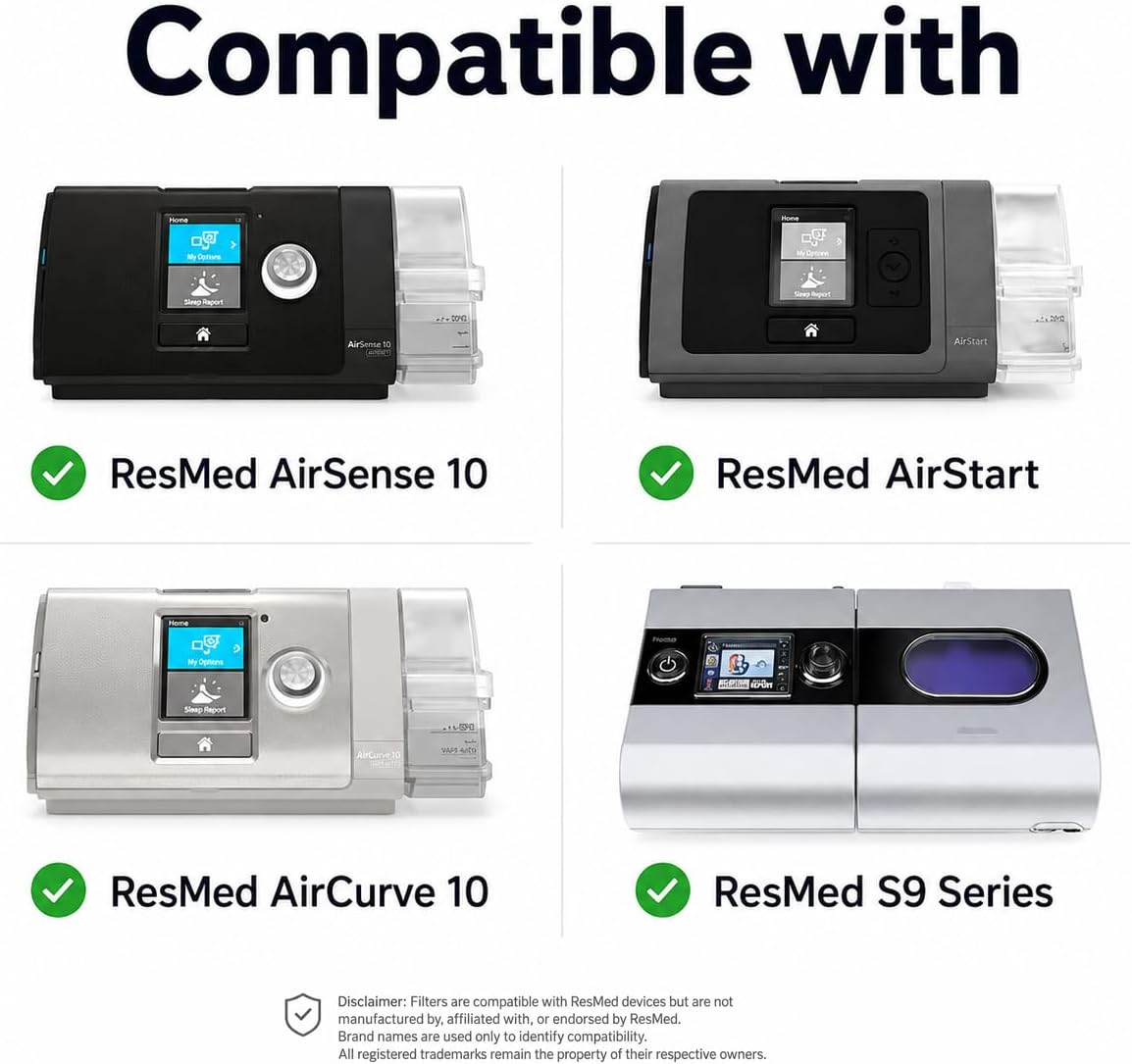 36 CPAP Filters, Compatible with ResMed AirSense 10, Resmed AirCurve 10, Resmed S9