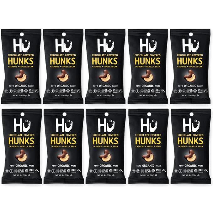 Hu Chocolate Hunks, Chocolate Covered Almonds with Sea Salt, 6 Pack