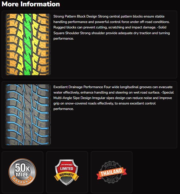 Arroyo Tamarock A/T LT31X10.50R15 109S C All Terrain All Season Tire