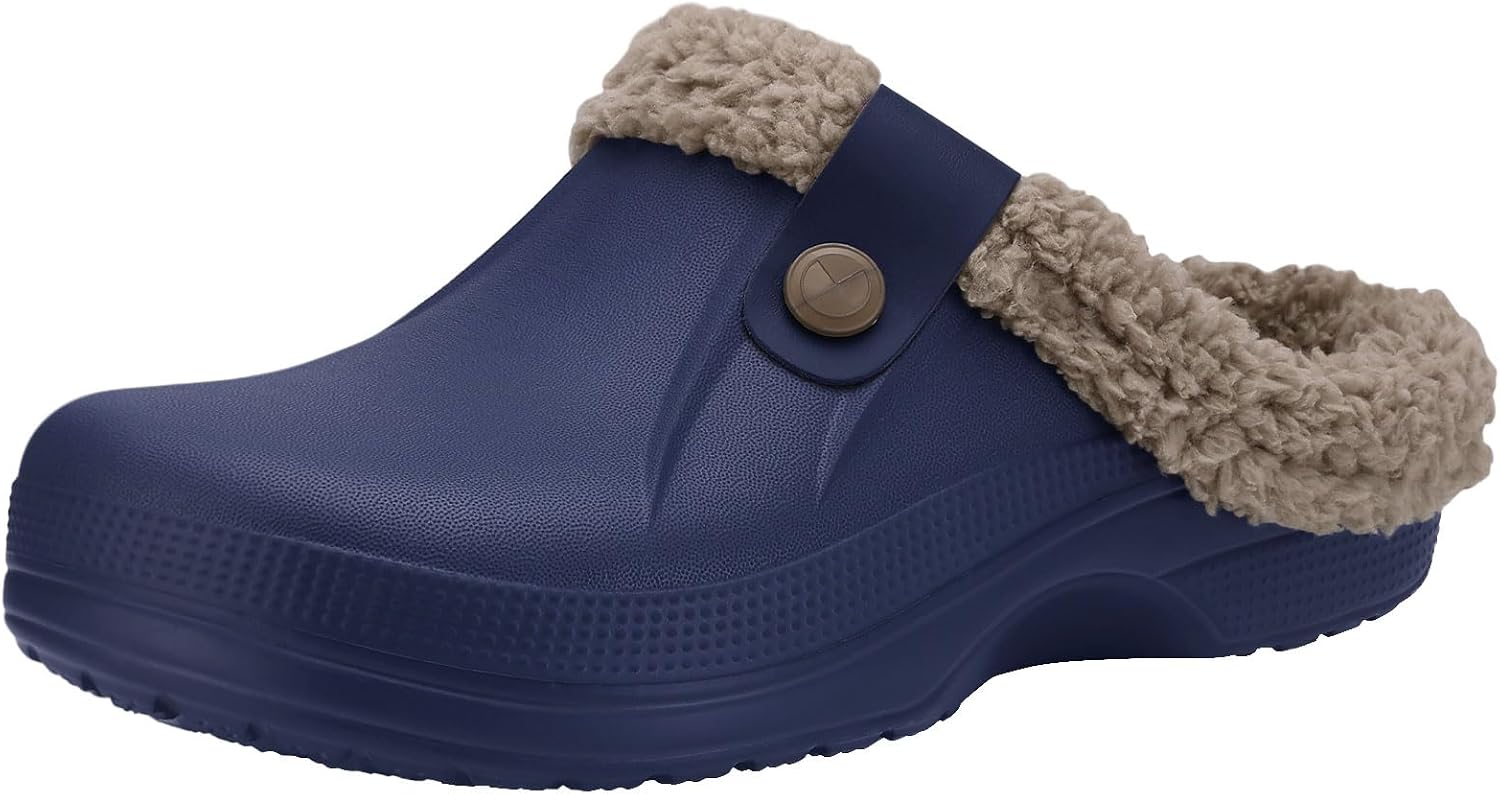Beslip Fur Lined Clogs for Women & Men Fuzzy Slippers with Memory Foam