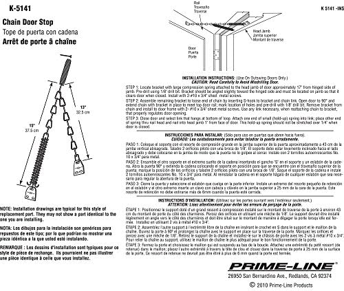 Prime-Line K 5026 Storm Door Protector Chain & Spring, Aluminum Finish (Single Pack)