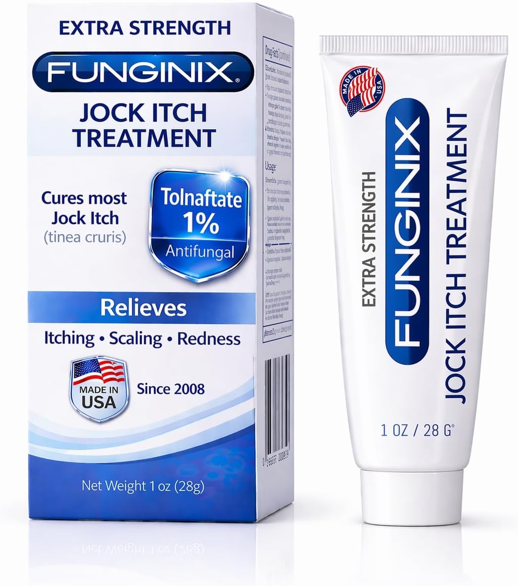FUNGINIX Jock Itch Treatment - Relieves Itching, Burning, Scaling, and Chafing, Natural Anti Itch Treatment with Tolnaftate
