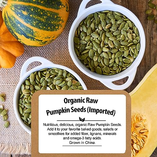 Organic Raw Pumpkin Seeds to Eat 2.8lb - Bulk Unsalted Pepitas No Shell | Whole Natural Snacks for Keto - High in Fiber - USDA Certified | Non-Gmo | Gluten Free | Vegan