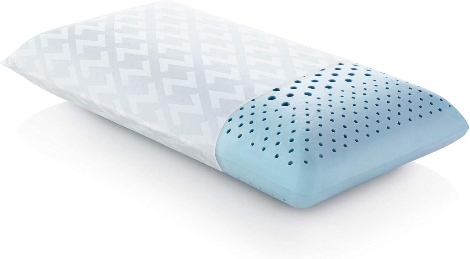 MALOUF Zoned Dough Gel-Infused Memory Foam Bed Pillow-5-Year U.S. Warranty-Queen-Mid Loft, Queen Mid Loft