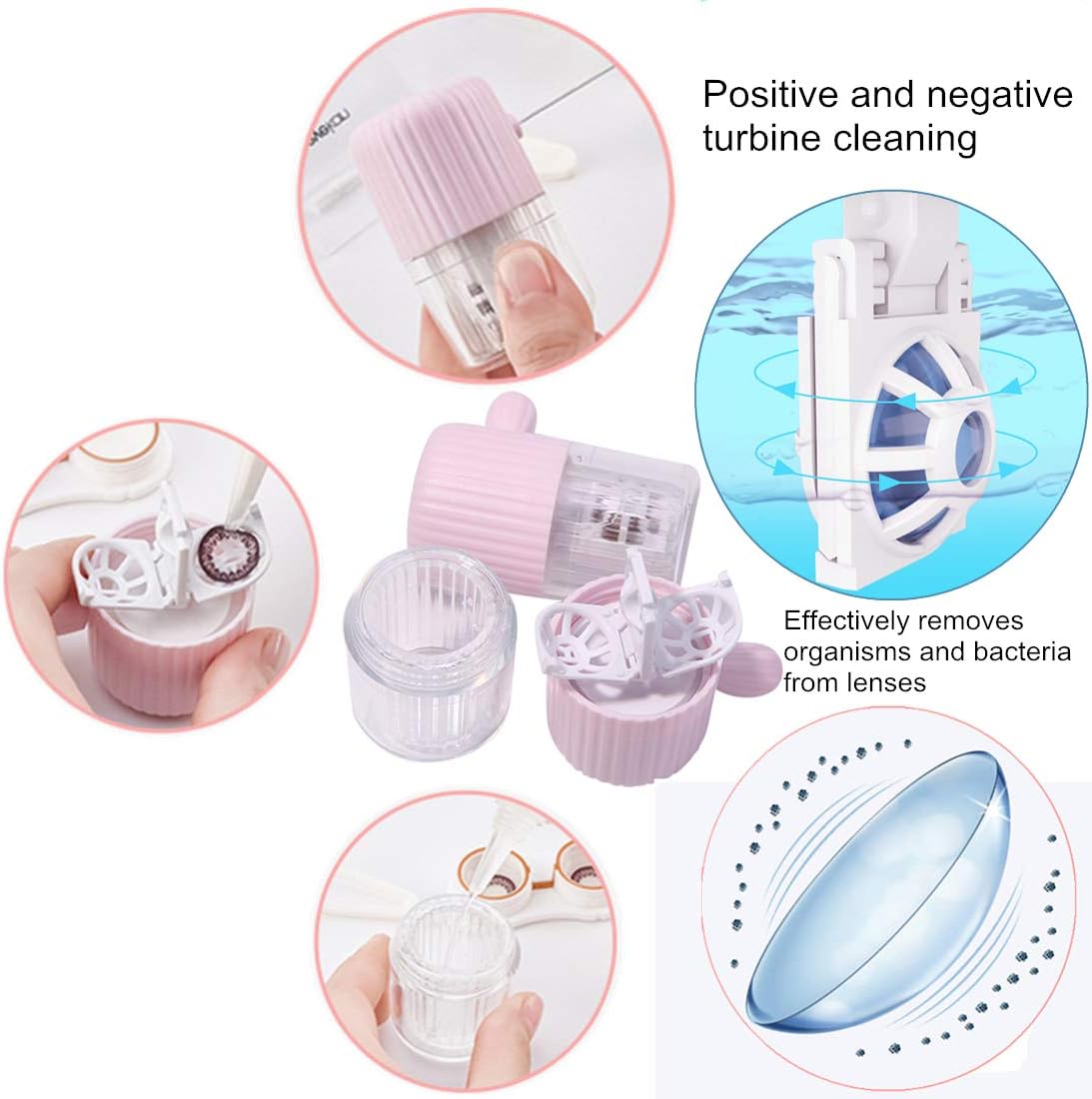 MUDOR Contact Lens Cleaner Machine - Contact Lens Washer Case, Blue