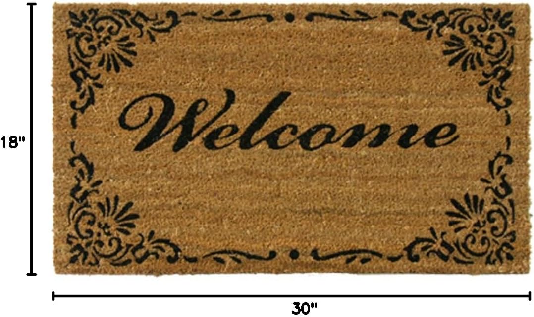 Rubber-Cal "Classic American Welcome Mat Coir Matting, 18 by 30-Inch
