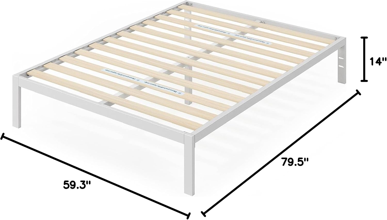 ZINUS Mia Metal Platform Bed Frame with Headboard, Wood Slat Support, No Box Spring Needed, Easy Assembly, Queen
