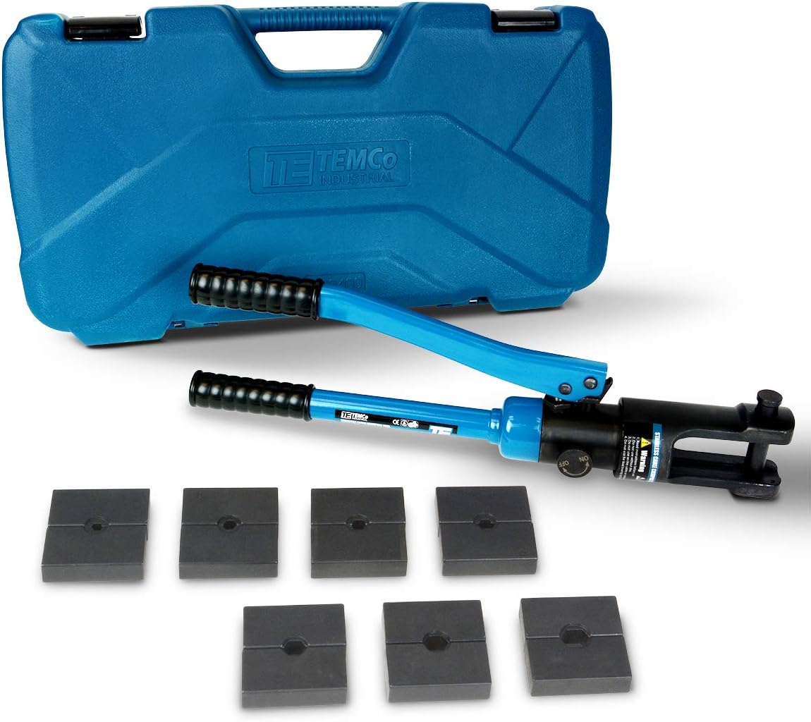 TEMCo Hydraulic Hand Crimping Tool for 1/16" to 1/4" Stainless Steel Cable Railing Fittings (Custom Cable Railing Crimper) – 11 US TONS Crimping